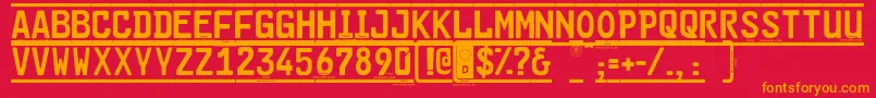 Cargoframedemo Font – Orange Fonts on Red Background