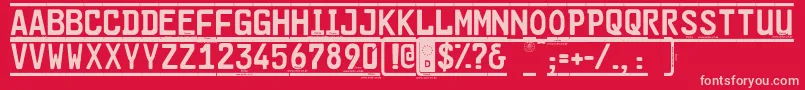 Cargoframedemo Font – Pink Fonts on Red Background