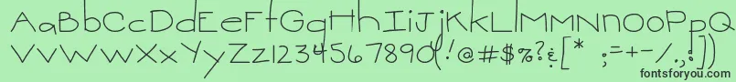 MtfSweetie Font – Black Fonts on Green Background