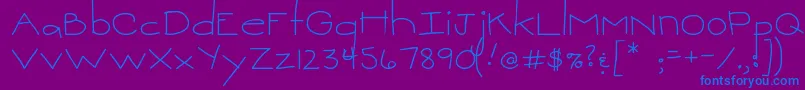 MtfSweetie Font – Blue Fonts on Purple Background