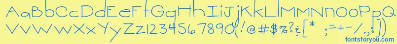 MtfSweetie Font – Blue Fonts on Yellow Background