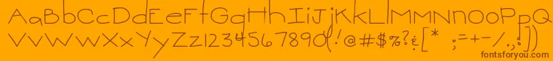 MtfSweetie-Schriftart – Braune Schriften auf orangefarbenem Hintergrund