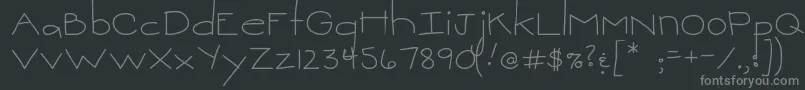 フォントMtfSweetie – 黒い背景に灰色の文字