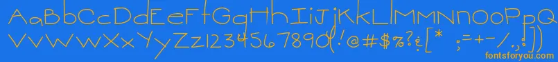 MtfSweetie Font – Orange Fonts on Blue Background