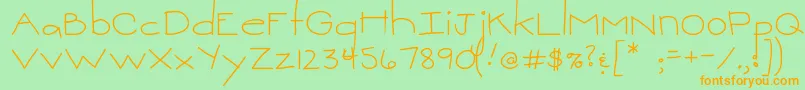 MtfSweetie Font – Orange Fonts on Green Background