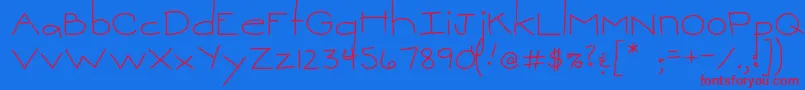 MtfSweetie Font – Red Fonts on Blue Background