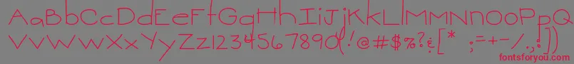 MtfSweetie-Schriftart – Rote Schriften auf grauem Hintergrund