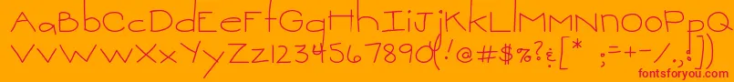 MtfSweetie Font – Red Fonts on Orange Background