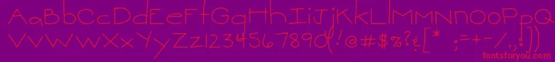 MtfSweetie Font – Red Fonts on Purple Background