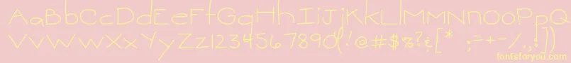 MtfSweetie Font – Yellow Fonts on Pink Background