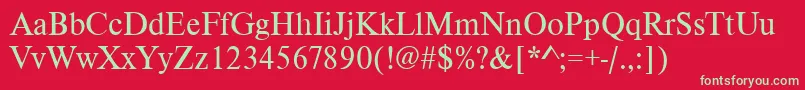 Westtimesssk Font – Green Fonts on Red Background