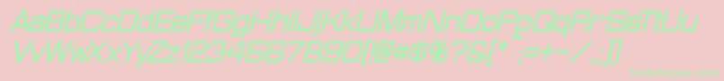 ProbertCondensedBoldItalic Font – Green Fonts on Pink Background
