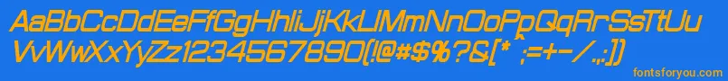 ProbertCondensedBoldItalic Font – Orange Fonts on Blue Background