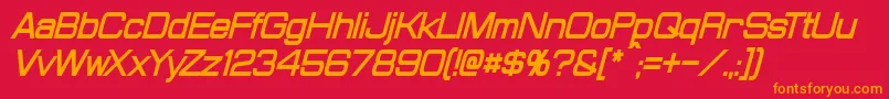 ProbertCondensedBoldItalic Font – Orange Fonts on Red Background