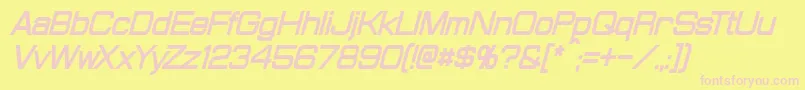 ProbertCondensedBoldItalic Font – Pink Fonts on Yellow Background