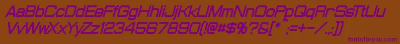 ProbertCondensedBoldItalic Font – Purple Fonts on Brown Background