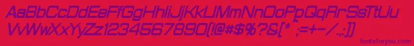 ProbertCondensedBoldItalic-Schriftart – Violette Schriften auf rotem Hintergrund