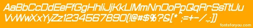 ProbertCondensedBoldItalic Font – White Fonts on Orange Background
