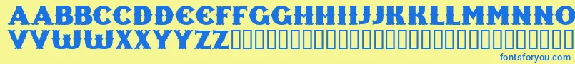 Freak ffy Font – Blue Fonts on Yellow Background