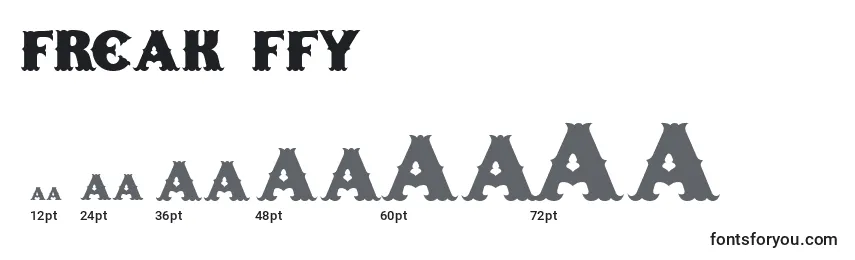 Размеры шрифта Freak ffy