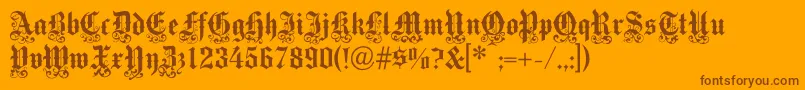 Medicitext Font – Brown Fonts on Orange Background