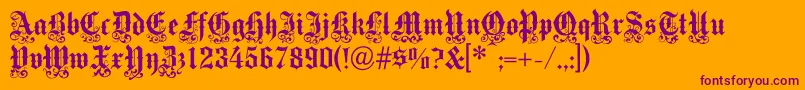 Medicitext Font – Purple Fonts on Orange Background