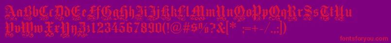 Medicitext Font – Red Fonts on Purple Background