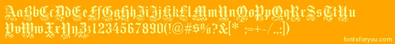 Medicitext Font – Yellow Fonts on Orange Background