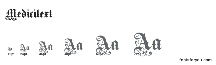 Medicitext (80012) Font Sizes