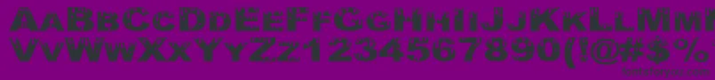 YurineOverflow-fontti – mustat fontit violetilla taustalla