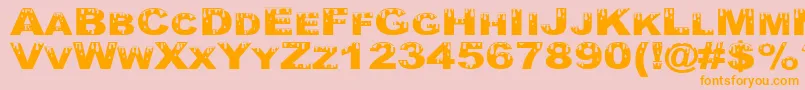 YurineOverflow Font – Orange Fonts on Pink Background