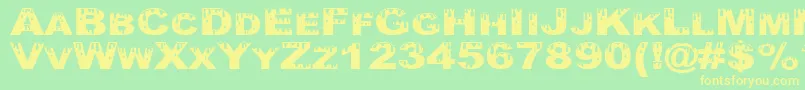 YurineOverflow Font – Yellow Fonts on Green Background