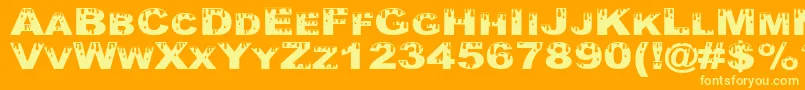 YurineOverflow Font – Yellow Fonts on Orange Background