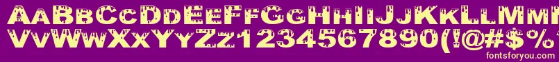 YurineOverflow Font – Yellow Fonts on Purple Background