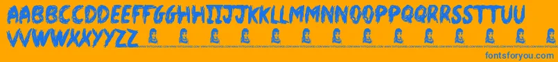 DarkWorld Font – Blue Fonts on Orange Background