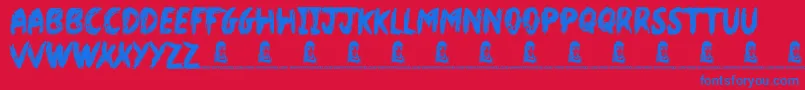 DarkWorld Font – Blue Fonts on Red Background