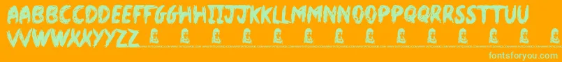 DarkWorld Font – Green Fonts on Orange Background