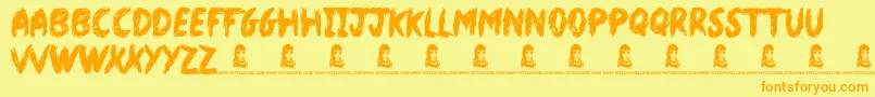 DarkWorld Font – Orange Fonts on Yellow Background