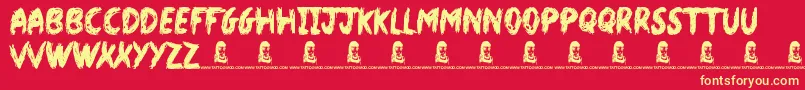 DarkWorld Font – Yellow Fonts on Red Background