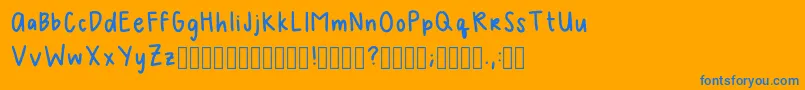 Melhandwriting2Regular Font – Blue Fonts on Orange Background