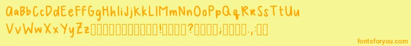 Melhandwriting2Regular Font – Orange Fonts on Yellow Background