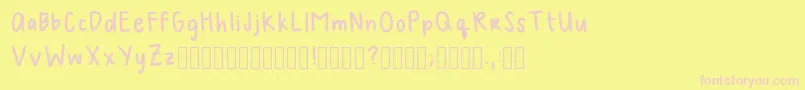 Melhandwriting2Regular-fontti – vaaleanpunaiset fontit keltaisella taustalla