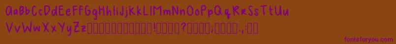 Czcionka Melhandwriting2Regular – fioletowe czcionki na brązowym tle
