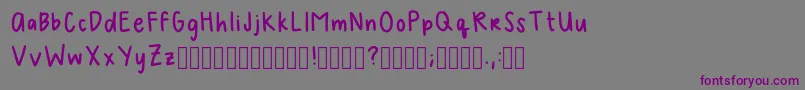 フォントMelhandwriting2Regular – 紫色のフォント、灰色の背景