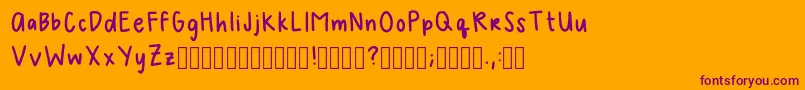 Melhandwriting2Regular Font – Purple Fonts on Orange Background