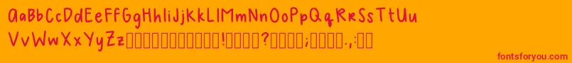 Melhandwriting2Regular Font – Red Fonts on Orange Background