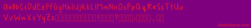 Melhandwriting2Regular Font – Red Fonts on Purple Background