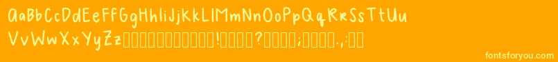 Melhandwriting2Regular Font – Yellow Fonts on Orange Background