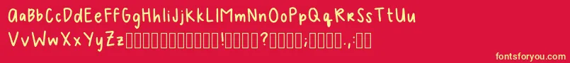 Melhandwriting2Regular Font – Yellow Fonts on Red Background