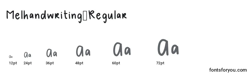 Размеры шрифта Melhandwriting2Regular